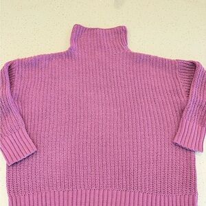 aerie Lavender Pink Turtleneck Sweater - Chunky Knit